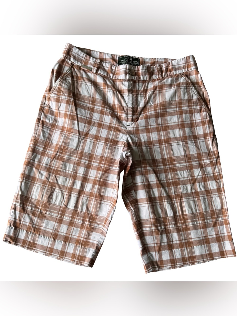 Lauren Ralph Lauren Active Women’s Size 2 Plaid Shorts Brown White Preppy Y2K